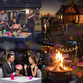 img 1 attached to 🕯️ Enido Flameless Candles: Waterproof LED Color Changing Outdoor Candles (Pack of 9) with Remote Control - Durable Plastic Construction - Battery Operated Pillar Candles