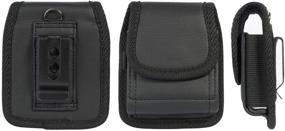 img 2 attached to 📱 Nakedcellphone Black Vegan Leather Vertical Pouch for Samsung Galaxy Z Flip Phone: Belt Loop, Metal Clip, Magnetic Closure - Compatible with Z Flip 5G, Z Flip 3 (SM-F700, SM-F707, SM-F711)