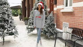 img 3 attached to 🎄 FASHGL Funny Christmas Tree Truck Graphic Pullover Women's Lightweight Sweatshirt - Perfect for Watching Christmas Movies