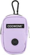 🐶 coowone small dog treat pouch with waste bag dispenser - leash attachment, portable walking bag, purple - hand-free dog treat bag with poop bag holder and dog bags logo