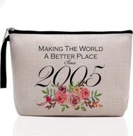 16th birthday gifts for girls - empowering the world since 2005, sweet 16 gifts for her, teens, friend, sister, daughter, niece, granddaughter - cosmetic bag logo