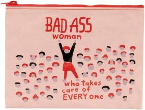 img 2 attached to 💪 Blue Q Zipper Pouch: Bad Ass Woman – Eco-Friendly, Colorful, Chunky Zipper (Pink)!