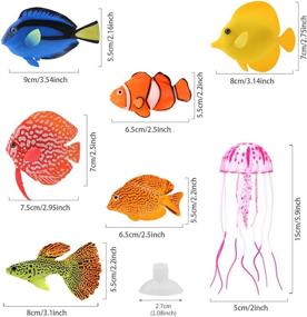 img 3 attached to 🐠 Aulufft Aquarium Artificial Fish: Colorful Silicone Glowing Decor Set with Simulation Fake Fish, Artificial Clownfish, and Jellyfish for Stunning Aquarium Display