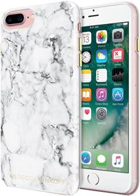 img 4 attached to 📱 Stylish & Protective Rebecca Minkoff iPhone 7 Plus Case - Marble Print Silver Foil
