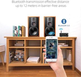 img 2 attached to Bluetooth 5.0 Stereo Audio Amplifier with 192KHz DAC: Digital to Analog Audio Converter for Home Passive Speakers - Optical/Coaxial/AUX Input, 2 Channel Class D Mini Hi-Fi Integrated Amp, 60W Immersive Sound Experience