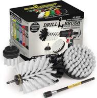 useful products drill brush power scrubber - soft white automotive cleaning kit with extended reach attachment & drill bit extension - carpet cleaner solution and car interior brush set logo