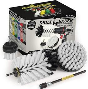 img 4 attached to Useful Products Drill Brush Power Scrubber - Soft White Automotive Cleaning Kit with Extended Reach Attachment & Drill Bit Extension - Carpet Cleaner Solution and Car Interior Brush Set