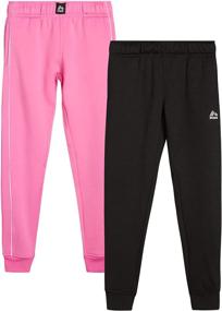 img 4 attached to 2 Pack RBX Girls' Active Fleece Joggers Sweatpants (Size 4-16)