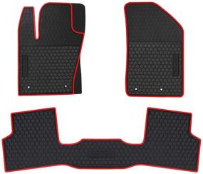 img 4 attached to Custom Fit Car Floor Mats for Jeep Renegade 2015-2021: Black Red Rubber Liners Set with Heavy Duty Protection - HD-Mart