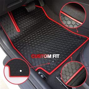 img 1 attached to Custom Fit Car Floor Mats for Jeep Renegade 2015-2021: Black Red Rubber Liners Set with Heavy Duty Protection - HD-Mart