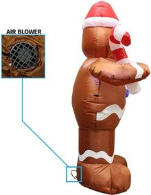 img 3 attached to 🎅 Joiedomi JO-GM01 5ft Self-Inflatable Gingerbread Man Yard Decoration - Perfect Christmas Decor with Candy Canes, Ideal for Wavin, White