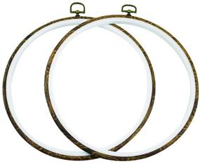 img 4 attached to Guofa 9.5 Inch Embroidery Hoops: Resin Decorative Cross Stitch 🖼️ Hoop Frame Set - Imitated Wood Display for Circle Hanging Ornament