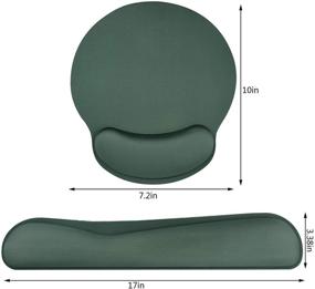 img 3 attached to 🖥️ Dark Green Keyboard Wrist Rest Pad and Mouse Pad Set - Memory Foam Typing Support, Comfortable Wrist Pain Relief, Non-Slip Rubber Base