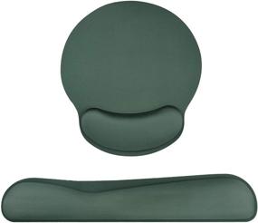 img 4 attached to 🖥️ Dark Green Keyboard Wrist Rest Pad and Mouse Pad Set - Memory Foam Typing Support, Comfortable Wrist Pain Relief, Non-Slip Rubber Base