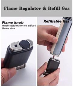 img 1 attached to 🔥 Wooden Case Pipe Lighter: Refillable Soft Flame Gas Fire Starter | Perfect Gift for Men and Women