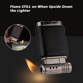 img 2 attached to 🔥 Wooden Case Pipe Lighter: Refillable Soft Flame Gas Fire Starter | Perfect Gift for Men and Women