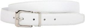 img 3 attached to 👖 1.125 Inch Adjustable Clamp-On Silver Buckle Belt - Universal Size Faux Leather