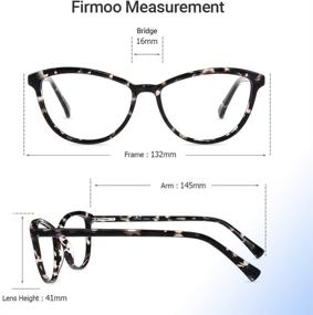 img 2 attached to Firmoo Cat Eye Blue Light Blocking Glasses for Women - 👓 Anti Glare & Eyestrain Computer Glasses for Digital Screens (Black Pattern Frame)