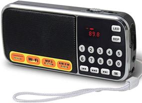 img 4 attached to 📻 Black AM FM Portable Pocket Radio with Music Player, Micro SD/TF Card Support, and USB Slot
