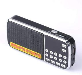 img 1 attached to 📻 Black AM FM Portable Pocket Radio with Music Player, Micro SD/TF Card Support, and USB Slot