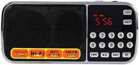 img 3 attached to 📻 Black AM FM Portable Pocket Radio with Music Player, Micro SD/TF Card Support, and USB Slot
