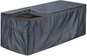 img 4 attached to 🌂 EPCOVER Patio Deck Box Cover - Waterproof Protection for Large Deck Boxes (52" L x 28" W x 27" H) with Zipper and Handles