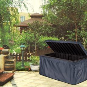 img 2 attached to 🌂 EPCOVER Patio Deck Box Cover - Waterproof Protection for Large Deck Boxes (52" L x 28" W x 27" H) with Zipper and Handles