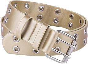 img 4 attached to Sportmusies Double Grommets Leather Fashion