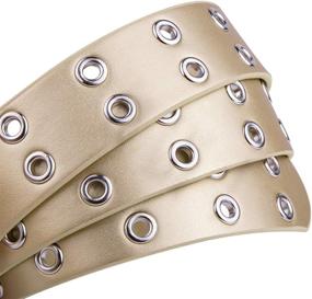 img 2 attached to Sportmusies Double Grommets Leather Fashion