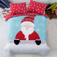 🎅 lifeety 3 piece christmas comforter set - 2 shams included - santa claus and snowflake pattern bedding set for new year holiday - full/queen size logo