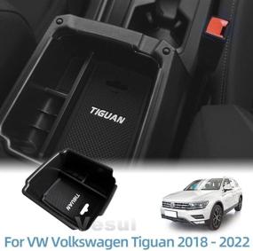 img 4 attached to 📦 Органайзер для центральной консоли VESUL для VW Tiguan 2018-2021 с вставкой лотка из ABS, паллетой для перчаток.