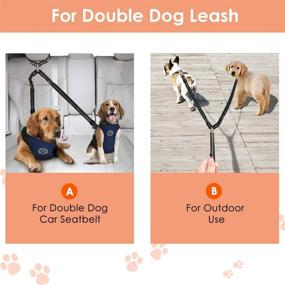 img 1 attached to Dual Pet Car Headrest Restraint Safety Seat Belt - AUTOWT Double Dog Leash with No Tangle Design, Elastic Bungee, and Adjustable Splitter - Ensures Secure Travel for 2 Dogs