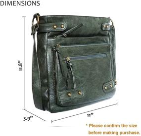 img 3 attached to Versatile Soft Washed Crossbody Purse with Multiple Pockets: Stylish Vertical Bag Ideal for Women's Shoulder Satchel