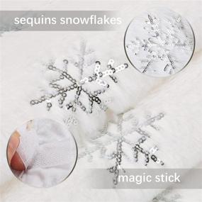 img 3 attached to ❄️ Silver Snowflake Faux Fur Christmas Tree Skirt - Xmas Plush Skirt 36 Inch