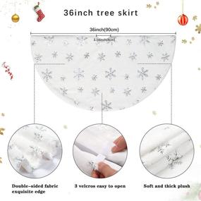 img 1 attached to ❄️ Silver Snowflake Faux Fur Christmas Tree Skirt - Xmas Plush Skirt 36 Inch