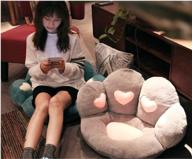 cerobit cute cat paw plush pillow - soft and comfortable plush sofa cushion for home bedroom shop restaurant decoration (50x60cm, black) logo