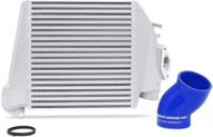 mishimoto mmtmic-wrx-08slbl top-mount intercooler kit compatible with subaru wrx 2008-2014 silver cooler logo