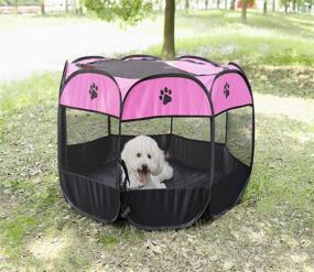 img 3 attached to Foldable 8 Panel Playpen Kennel Storage