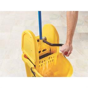 img 1 attached to 🟨 Yellow Rubbermaid Commercial WaveBrake 2.0 35 Quart Down-Press Mop Bucket and Wringer (FG757788YEL) - Improved SEO-friendly Product Title