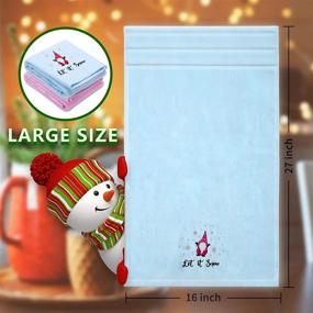 img 3 attached to Winter Christmas Hand Towels - Large 16" x 27" 100% Cotton Snow Gnome and Santa Face Towels for Bathroom and Kitchen Decor - Perfect Gifts for Adults and Children in Blue and Pink!