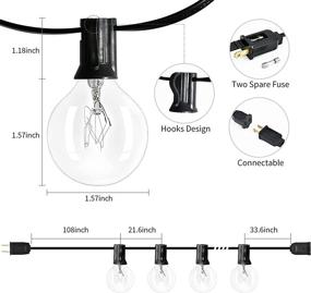 img 3 attached to 🏞️ 100Ft Outdoor String Lights: Upgraded G40 Patio Lights with 55 Dimmable Clear Bulbs, UL Listed Waterproof, 2700K Commercial Lighting for Backyard Bistro Indoor Party Decor