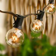 🏞️ 100ft outdoor string lights: upgraded g40 patio lights with 55 dimmable clear bulbs, ul listed waterproof, 2700k commercial lighting for backyard bistro indoor party decor логотип