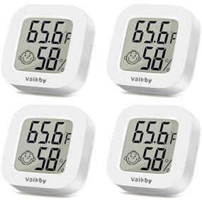 img 4 attached to 4Pack Vaikby Indoor Thermometer - Digital Hygrometer Room Thermometer for Home, Accurate Temperature and Humidity Monitor for Greenhouse, Reptile, Humidors, Cellar, Office - Humidity Gauge & Meter