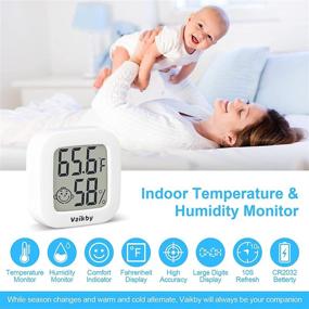 img 3 attached to 4Pack Vaikby Indoor Thermometer - Digital Hygrometer Room Thermometer for Home, Accurate Temperature and Humidity Monitor for Greenhouse, Reptile, Humidors, Cellar, Office - Humidity Gauge & Meter