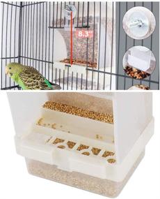 img 1 attached to 🦜 No-Mess Parrot Automatic Feeder for Budgerigar, Canary, Cockatiel, Finch, Parakeet - Seed Food Container by Old Tjikko