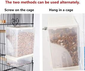 img 2 attached to 🦜 No-Mess Parrot Automatic Feeder for Budgerigar, Canary, Cockatiel, Finch, Parakeet - Seed Food Container by Old Tjikko