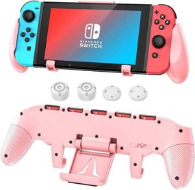 img 4 attached to 🎮 OIVO Ergonomic Hand Grip with Adjustable Stand for Nintendo Switch- Pink: Switch Pink Grip Compatible!