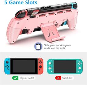 img 1 attached to 🎮 OIVO Ergonomic Hand Grip with Adjustable Stand for Nintendo Switch- Pink: Switch Pink Grip Compatible!