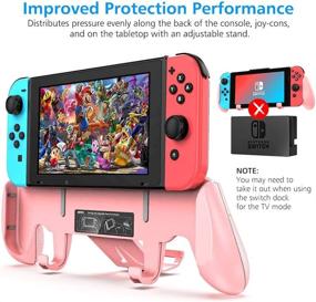img 2 attached to 🎮 OIVO Ergonomic Hand Grip with Adjustable Stand for Nintendo Switch- Pink: Switch Pink Grip Compatible!