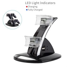 img 4 attached to ⚡ VSEER Playstation 3 Controller Charger: Dual Console Charging Docking Station Stand with LED Indicators - Black